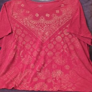 Catherines Red Paisley Blouse